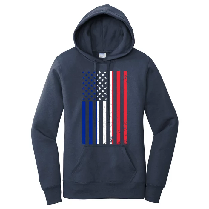 France Usa Flag Print Graphic Made In Usa With French Parts Gift Women's Pullover Hoodie