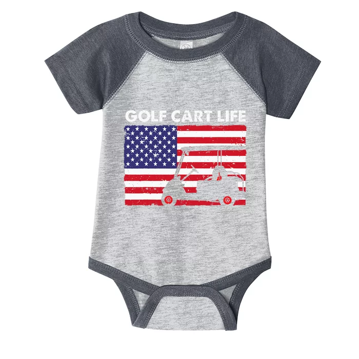 Funny USA Flag Golf Design For Golfer Golf Lover Infant Baby Jersey Bodysuit