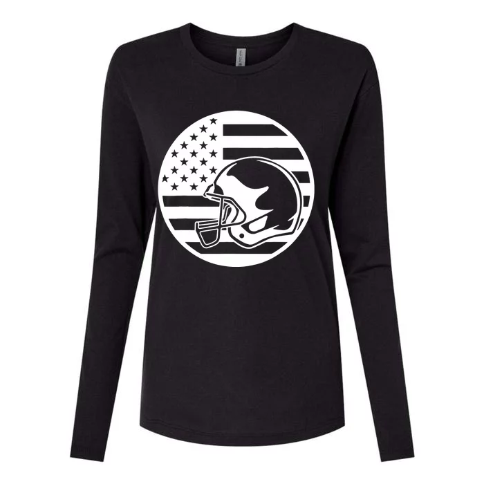 Football USA Flag Womens Cotton Relaxed Long Sleeve T-Shirt