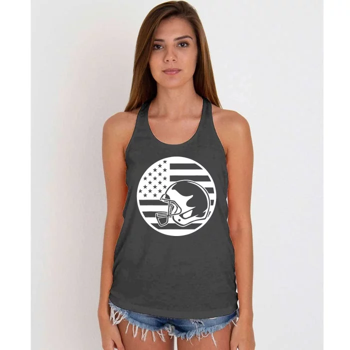 Football USA Flag Women's Knotted Racerback Tank