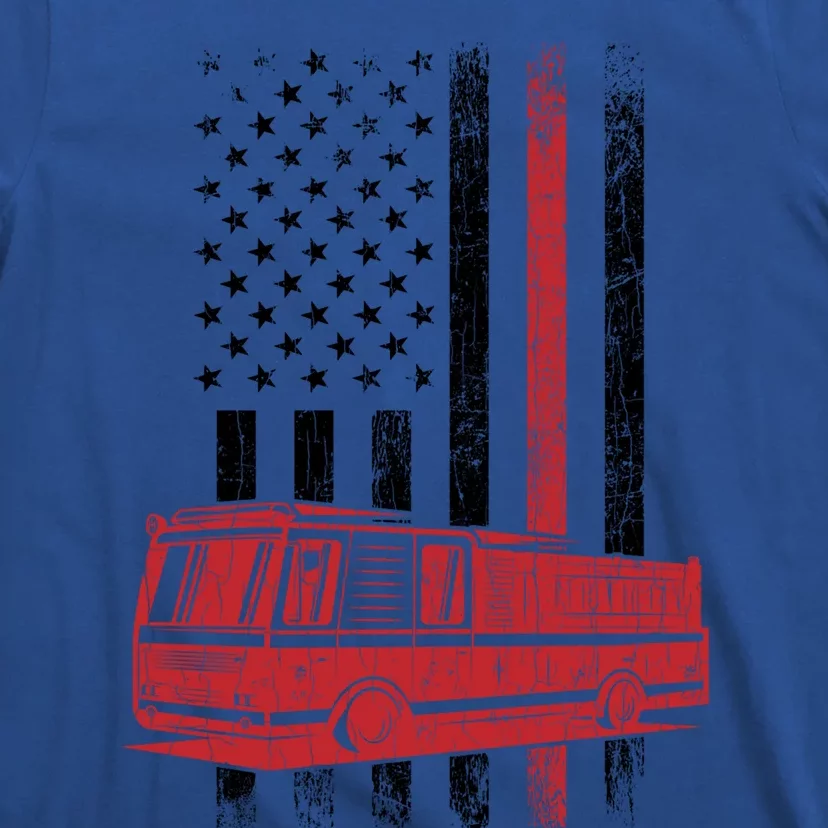 Fire Usa Flag Funny Fire Fire Truck Graphic Cute Gift T-Shirt