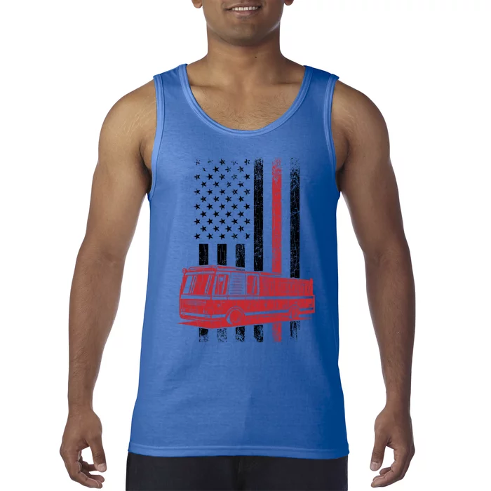 Fire Usa Flag Funny Fire Fire Truck Graphic Cute Gift Tank Top