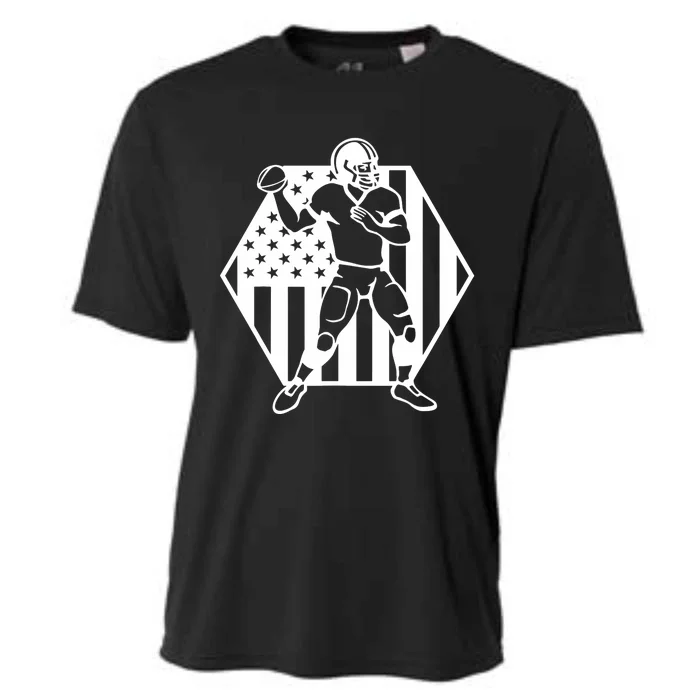 Football USA Flag Cooling Performance Crew T-Shirt