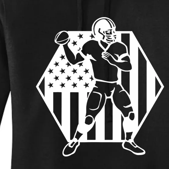 Football USA Flag Women's Pullover Hoodie