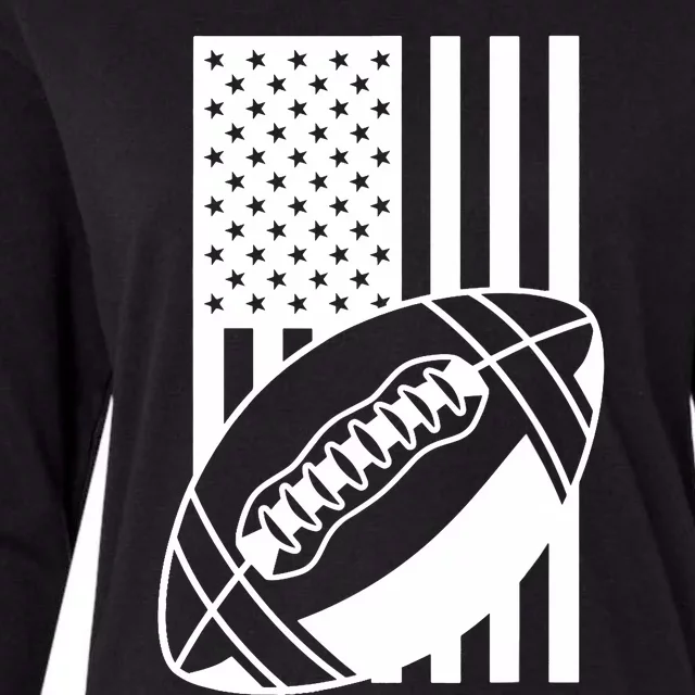 Football USA Flag Womens Cotton Relaxed Long Sleeve T-Shirt