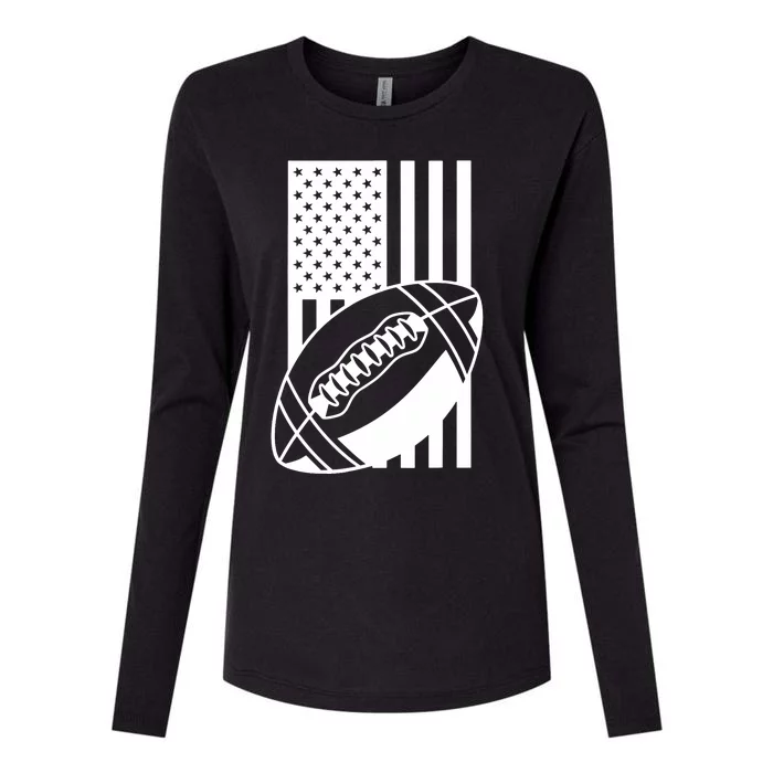 Football USA Flag Womens Cotton Relaxed Long Sleeve T-Shirt