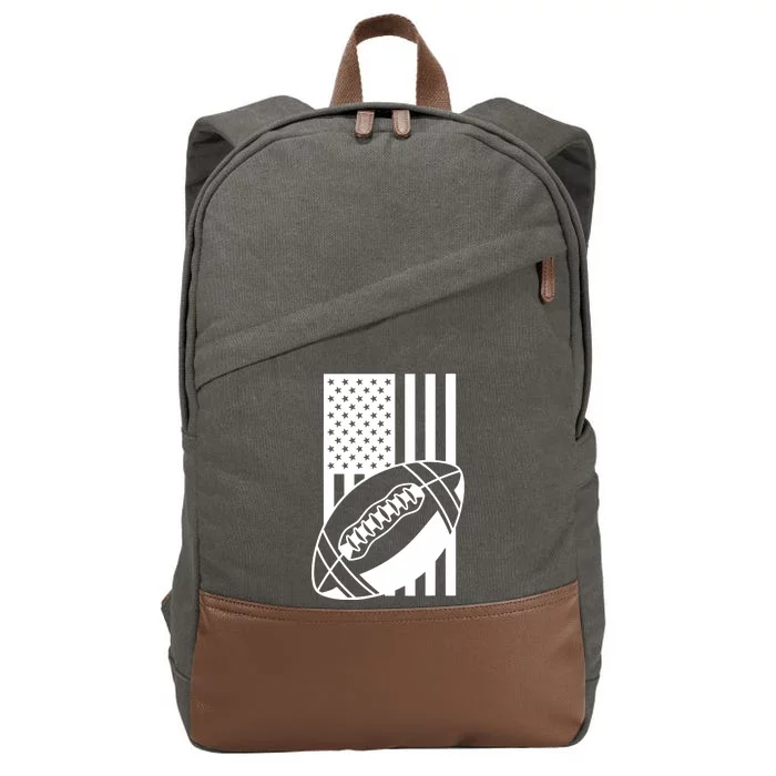 Football USA Flag Cotton Canvas Backpack