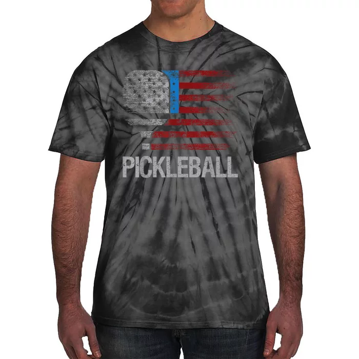 Funny Us Flag Pickleball Player Paddleball Lover Tie-Dye T-Shirt