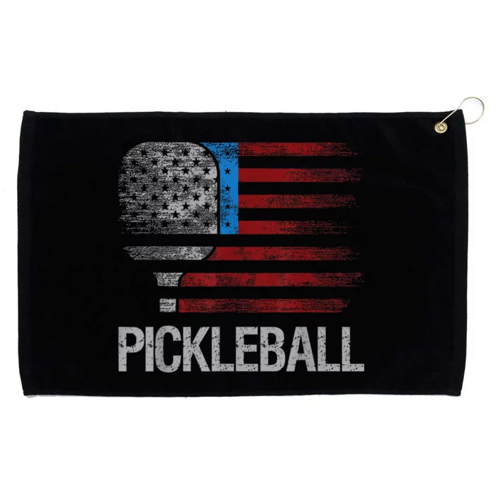 Funny Us Flag Pickleball Player Paddleball Lover Grommeted Golf Towel