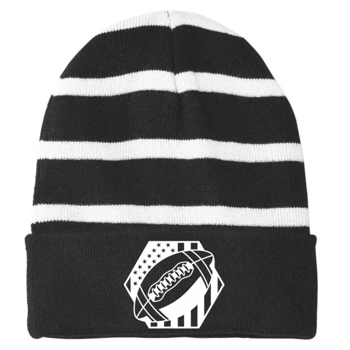 Football USA Flag Striped Beanie with Solid Band