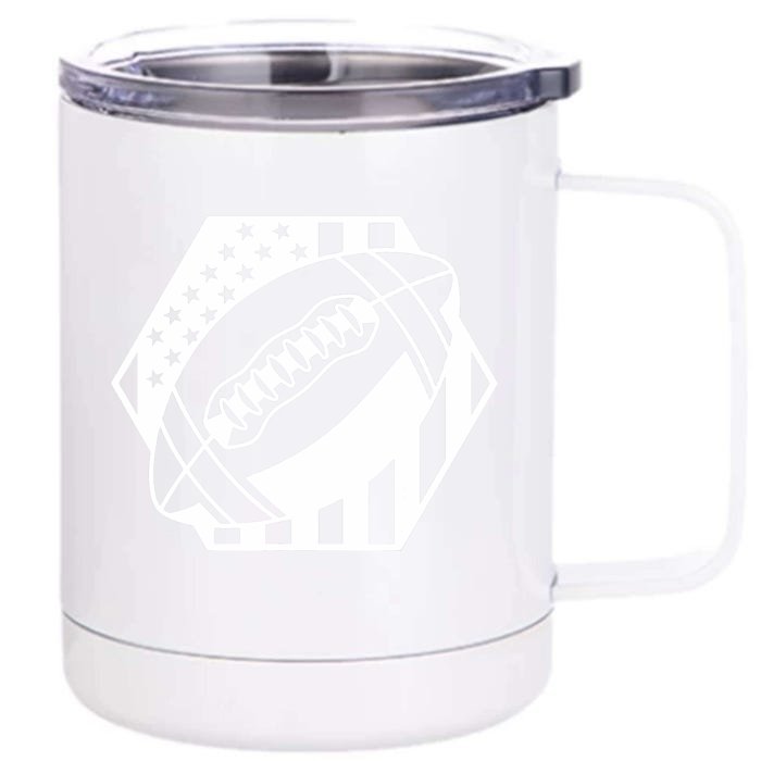 Football USA Flag Front & Back 12oz Stainless Steel Tumbler Cup