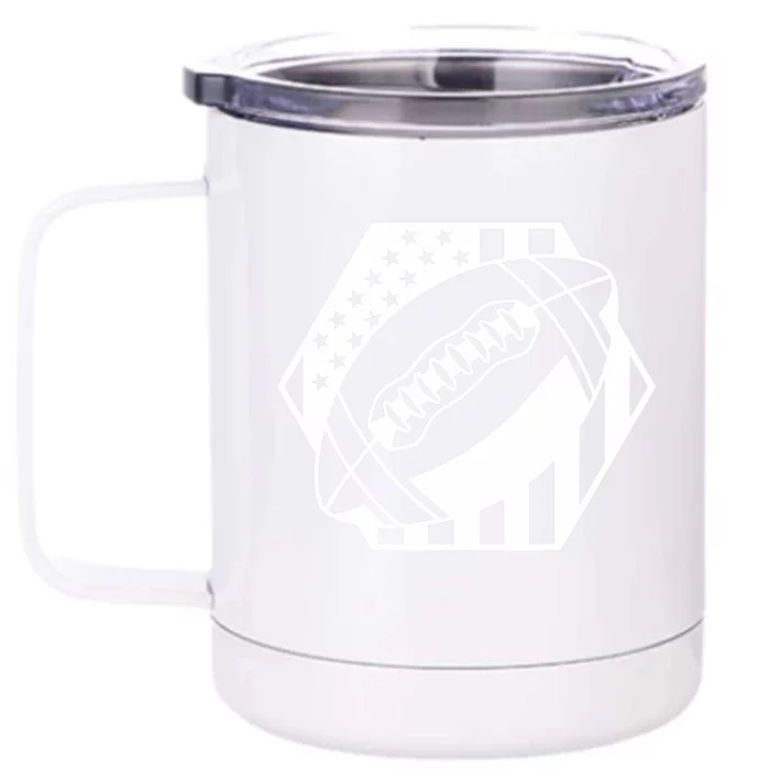 Football USA Flag Front & Back 12oz Stainless Steel Tumbler Cup