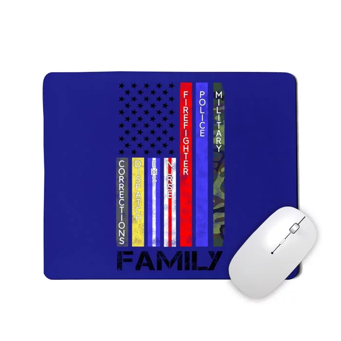 Family Usa Flag Thin Line Military Police Nurse Ems Dispatch Gift Mousepad