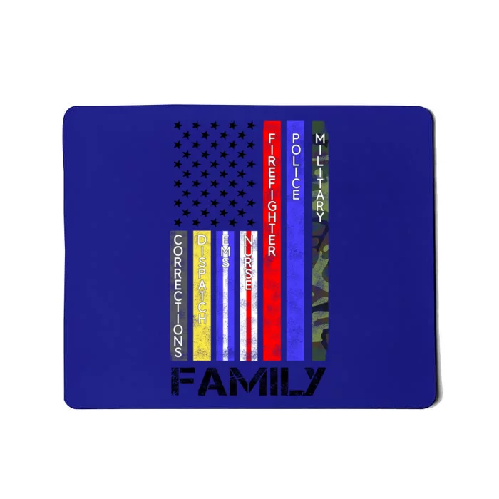 Family Usa Flag Thin Line Military Police Nurse Ems Dispatch Gift Mousepad