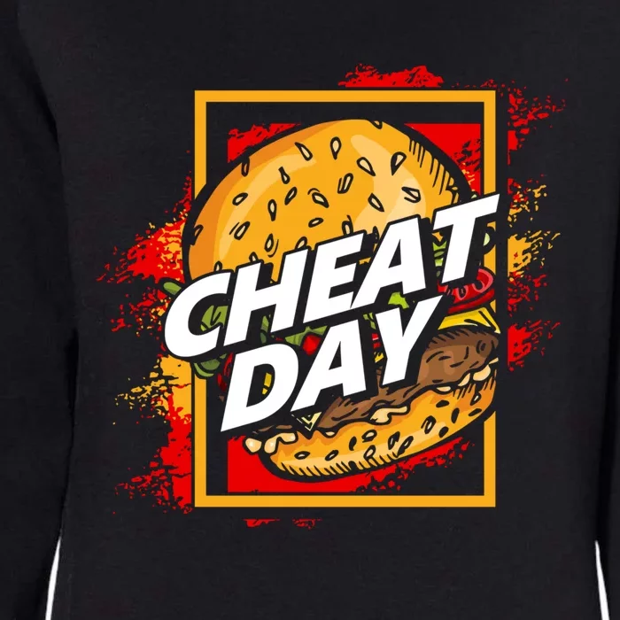 Funny Unhealthy Food Carbs Burger Fitness Cheat Day Great Gift Womens California Wash Sweatshirt