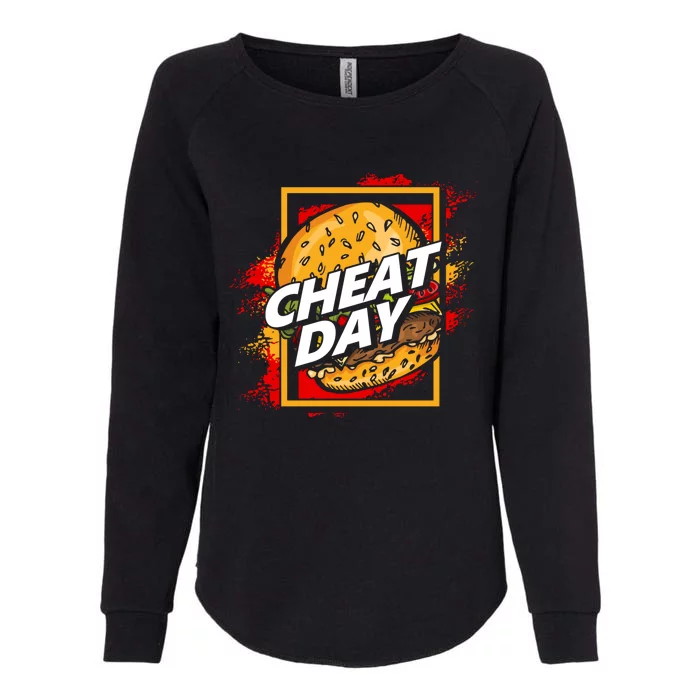 Funny Unhealthy Food Carbs Burger Fitness Cheat Day Great Gift Womens California Wash Sweatshirt