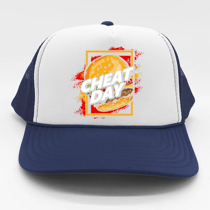 Funny Unhealthy Food Carbs Burger Fitness Cheat Day Great Gift Trucker Hat