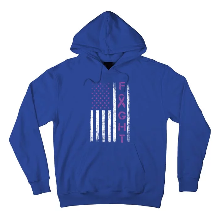 Fighter Usa Flag Gift Fight Crohns Disease Awareness Cute Gift Tall Hoodie