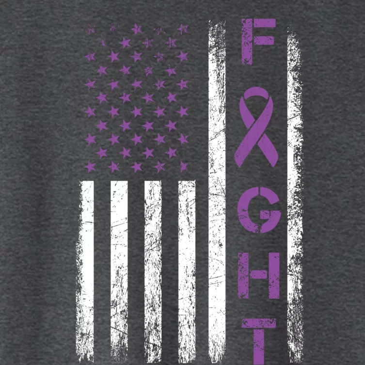 Fighter Usa Flag Gift Fight Crohns Disease Awareness Cute Gift Women's Crop Top Tee