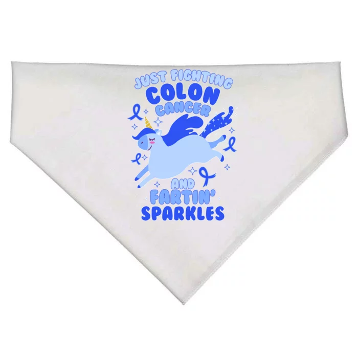 Funny Unicorn Fighting Colon Cancer And Farting Sparkles USA-Made Doggie Bandana