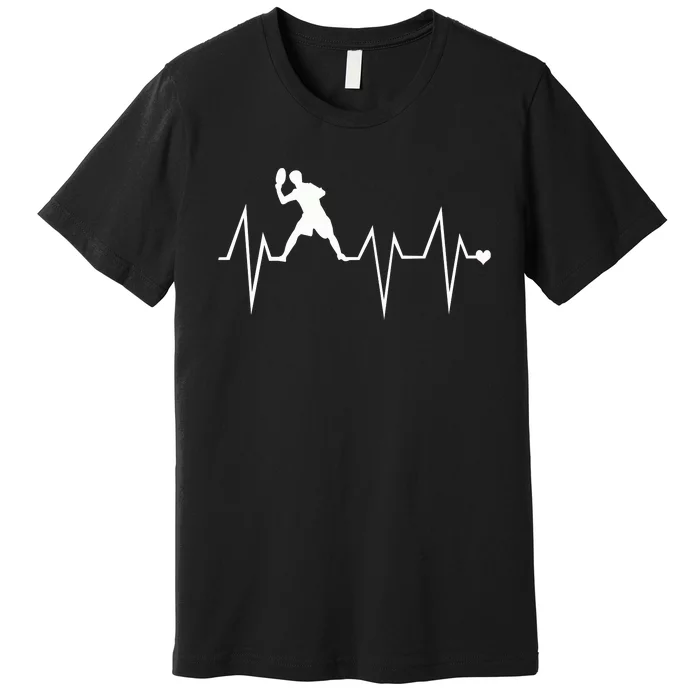 Funny Ultimate Frisbee Player Heartbeat Heart Pulse Rate Ekg Gift Premium T-Shirt