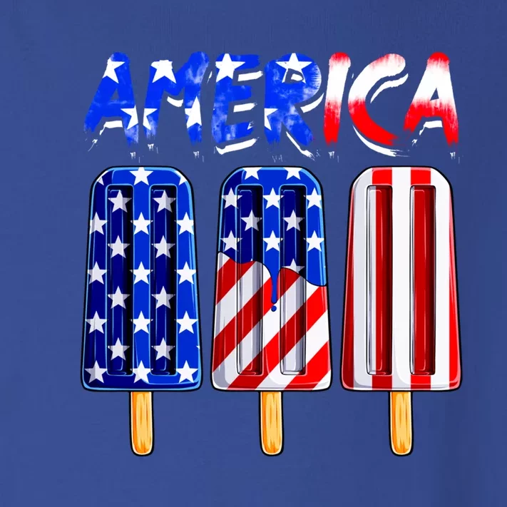 Funny Usa Flag America Cream Popsicle Patriotic 4th Of July Gift Toddler Long Sleeve Shirt