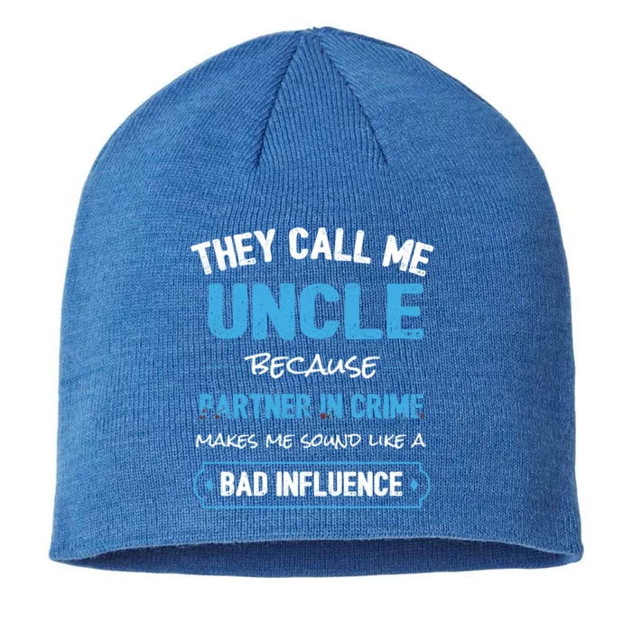 Funny Uncle Gifgift Uncle Partner In Crime Gift Cool Gift 8 1/2in Sustainable Knit Beanie