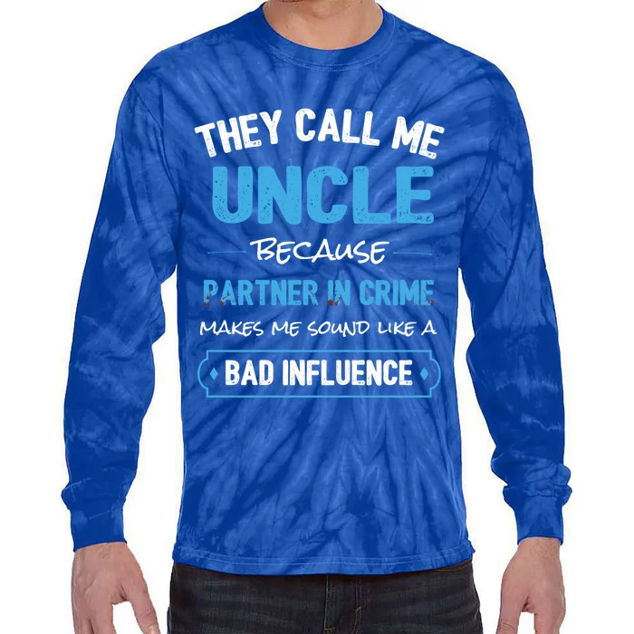 Funny Uncle Gifgift Uncle Partner In Crime Gift Cool Gift Tie-Dye Long Sleeve Shirt