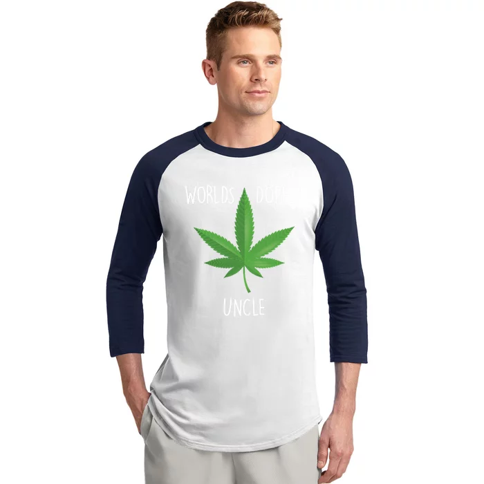 Funny Uncle Gift Uncle 420 Weed Gift Worlds Dopest Uncle Funny Gift Baseball Sleeve Shirt