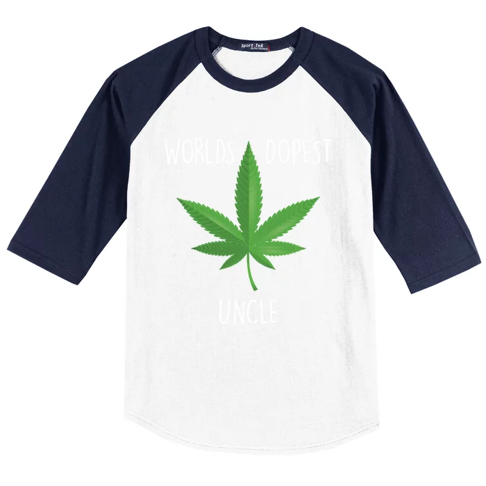 Funny Uncle Gift Uncle 420 Weed Gift Worlds Dopest Uncle Funny Gift Baseball Sleeve Shirt