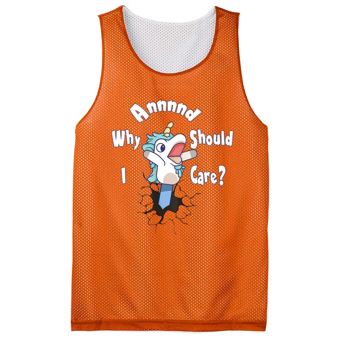 Funny Unicorn Gift And Why Should I Care? Mesh Reversible Basketball Jersey Tank