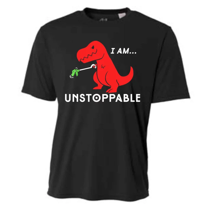 Funny Unstoppable Gift Funny TRex Dinosaur Gift Cooling Performance Crew T-Shirt