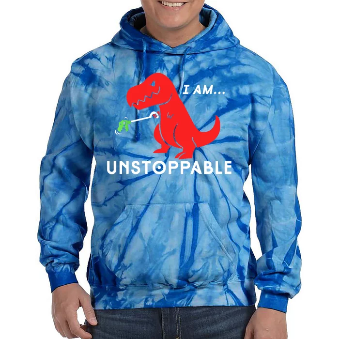 Funny Unstoppable Gift Funny TRex Dinosaur Gift Tie Dye Hoodie