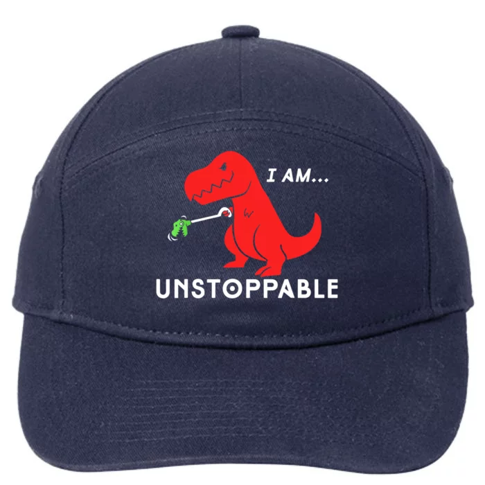 Funny Unstoppable Gift Funny TRex Dinosaur Gift 7-Panel Snapback Hat