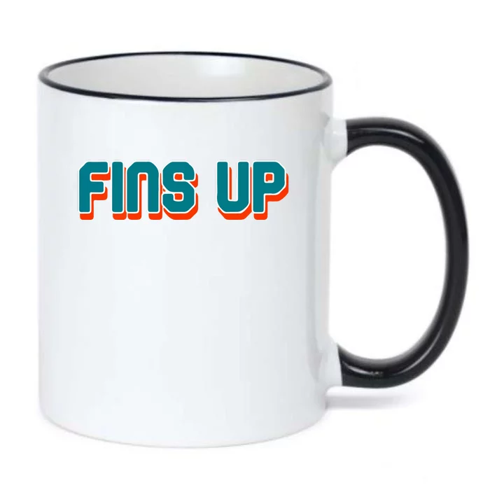 Fins Up Gift For Miami Sport Fan Black Color Changing Mug