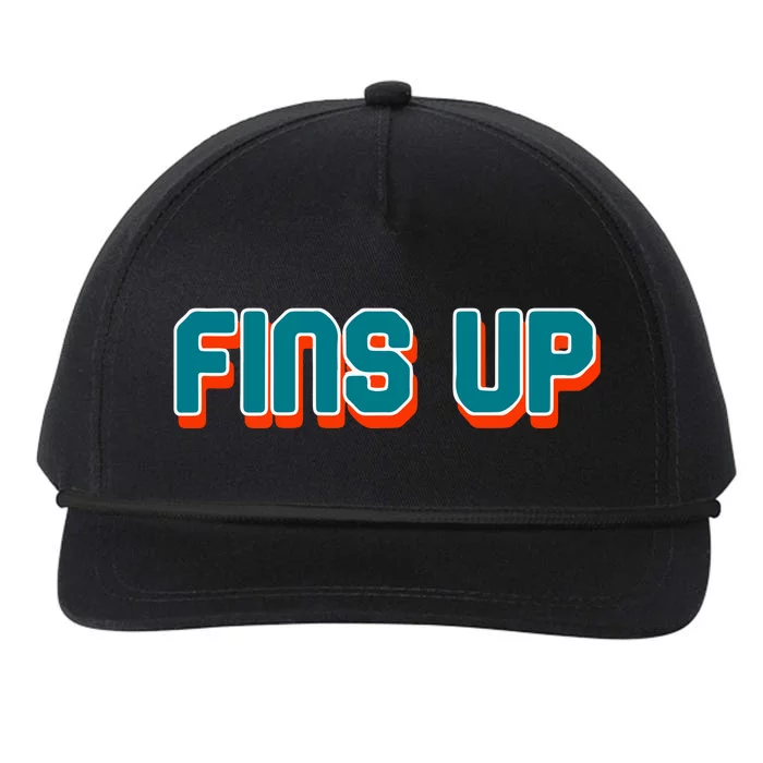 Fins Up Gift For Miami Sport Fan Snapback Five-Panel Rope Hat