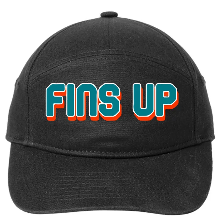 Fins Up Gift For Miami Sport Fan 7-Panel Snapback Hat