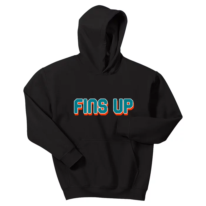 Fins Up Gift For Miami Sport Fan Kids Hoodie