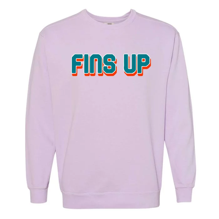 Fins Up Gift For Miami Sport Fan Garment-Dyed Sweatshirt