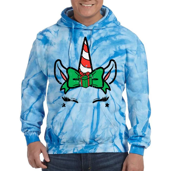 Festive Unicorn Holiday Magic Tie Dye Hoodie