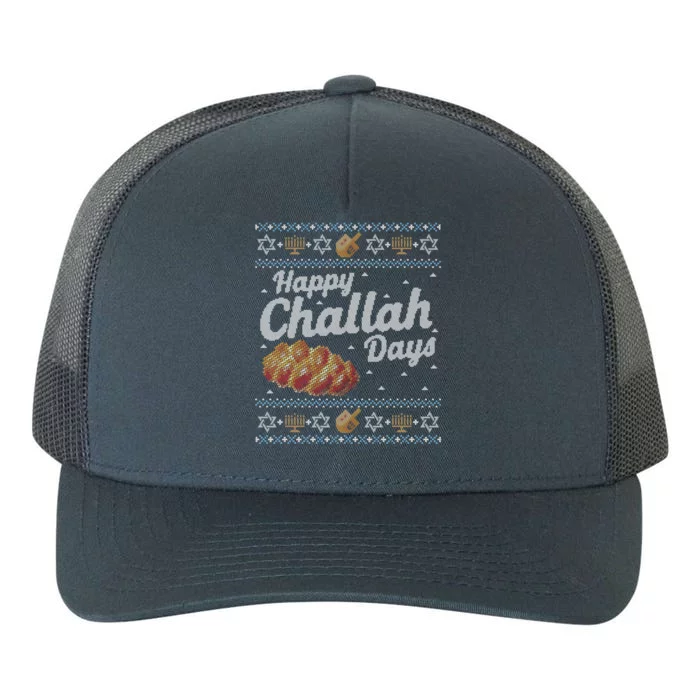 Funny Ugly Hanukkah Sweater Happy Challah Days Yupoong Adult 5-Panel Trucker Hat