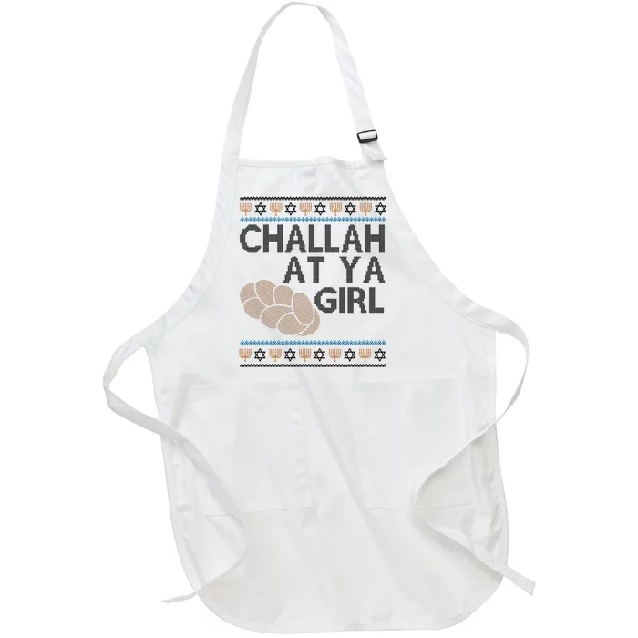 Funny Ugly Hanukkah Challah At Ya Girl Full-Length Apron With Pocket