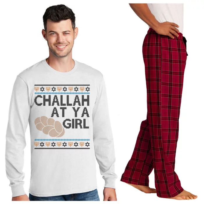 Funny Ugly Hanukkah Challah At Ya Girl Long Sleeve Pajama Set