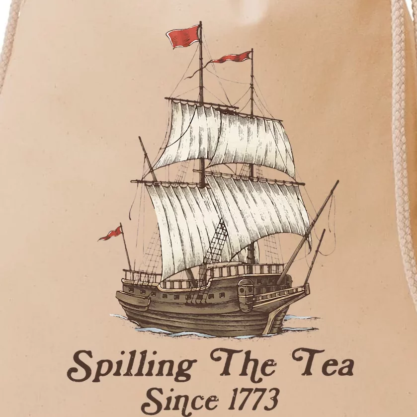 Funny Us History Teacher Boston Spilling The Tea Since 1773 Drawstring Bag