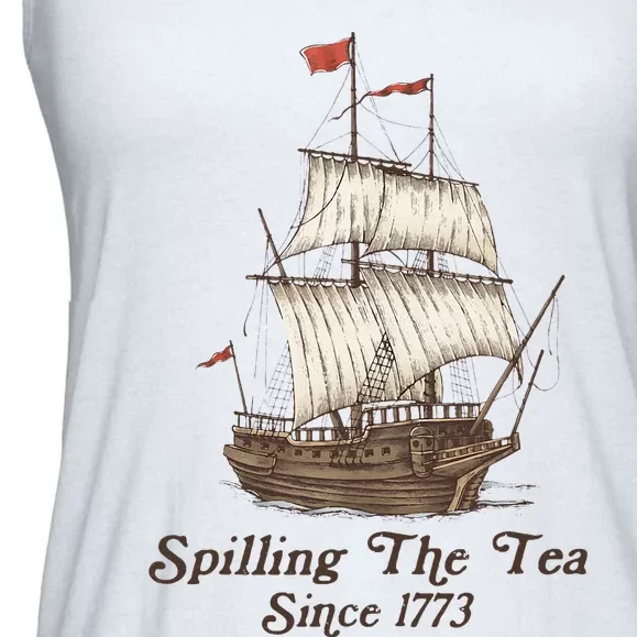 Funny Us History Teacher Boston Spilling The Tea Since 1773 Ladies Essential Flowy Tank