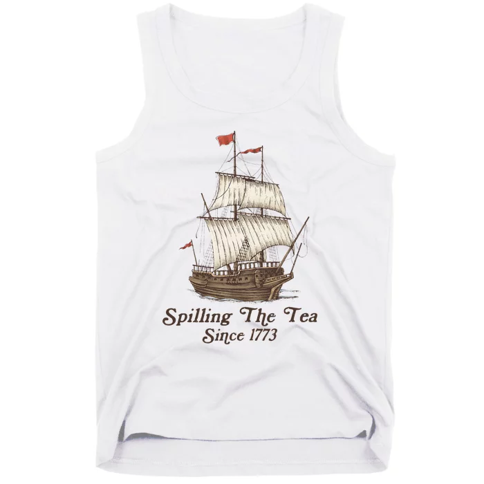 Funny Us History Teacher Boston Spilling The Tea Since 1773 Tank Top