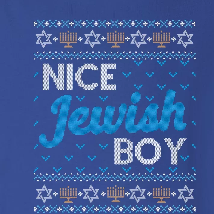 Funny Ugly Hanukkah Sweater Nice Jewish Boy Matching Toddler Long Sleeve Shirt