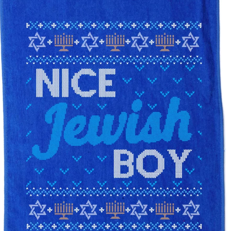 Funny Ugly Hanukkah Sweater Nice Jewish Boy Matching Platinum Collection Golf Towel