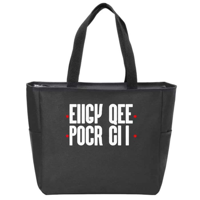 Fold Up Hidden Message Secret Message Zip Tote Bag