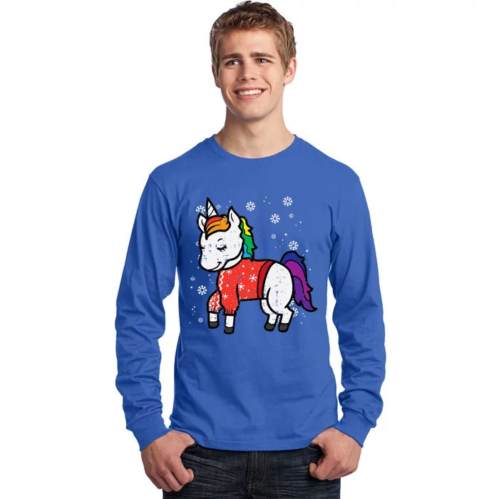 Festive Unicorn Holiday Sweater Festive Tall Long Sleeve T-Shirt